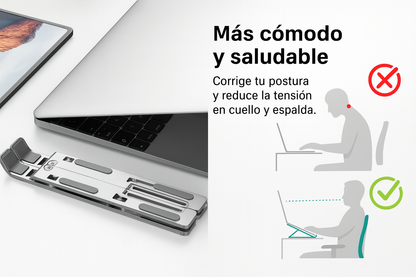 Soporte ergonómico de aluminio para portátil | Deskery™