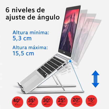 Soporte ergonómico de aluminio para portátil | Deskery™